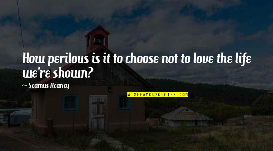 Love Is Shown Quotes By Seamus Heaney: How perilous is it to choose not to