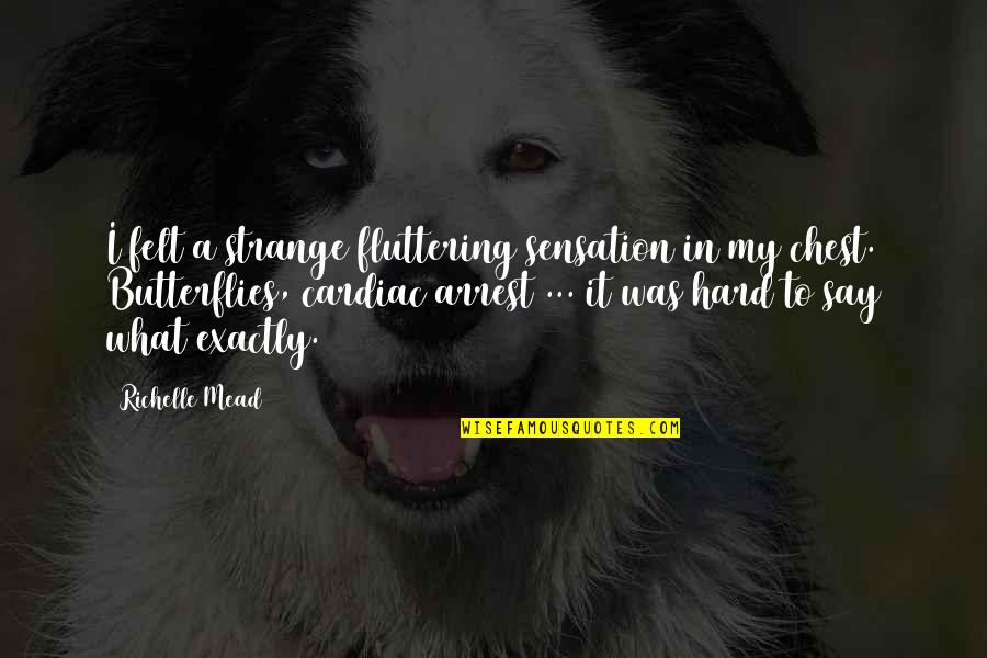 Love Is So Strange Quotes By Richelle Mead: I felt a strange fluttering sensation in my Love Is So Strange Quotes By Richelle Mead: I felt a strange fluttering sensation in my