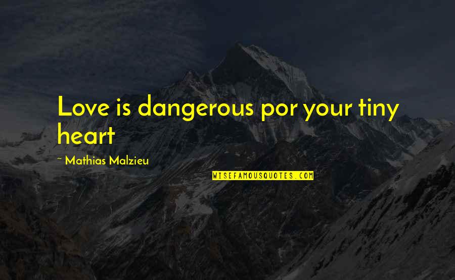 Love Is Very Dangerous Quotes By Mathias Malzieu: Love is dangerous por your tiny heart Love Is Very Dangerous Quotes By Mathias Malzieu: Love is dangerous por your tiny heart