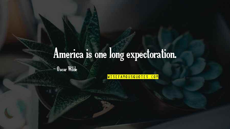 Love Isn't Hard Quotes By Oscar Wilde: America is one long expectoration.