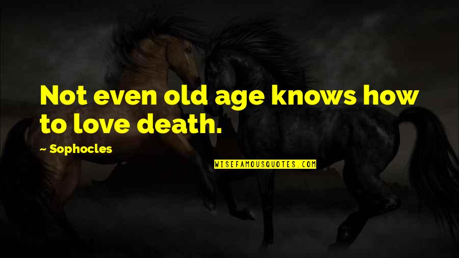 Love Knows Quotes By Sophocles: Not even old age knows how to love