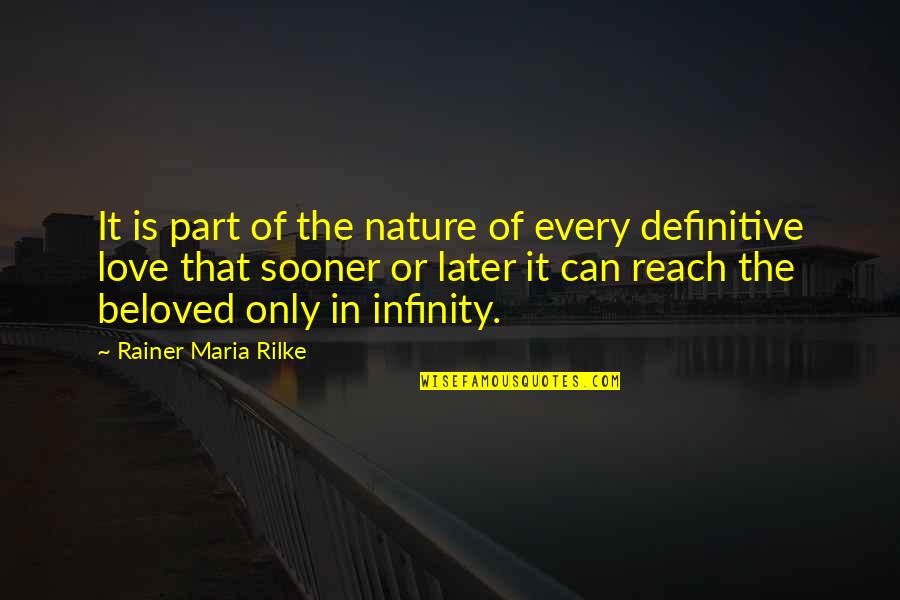 Love Later Quotes By Rainer Maria Rilke: It is part of the nature of every