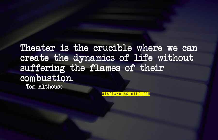 Love Latest 2012 Quotes By Tom Althouse: Theater is the crucible where we can create