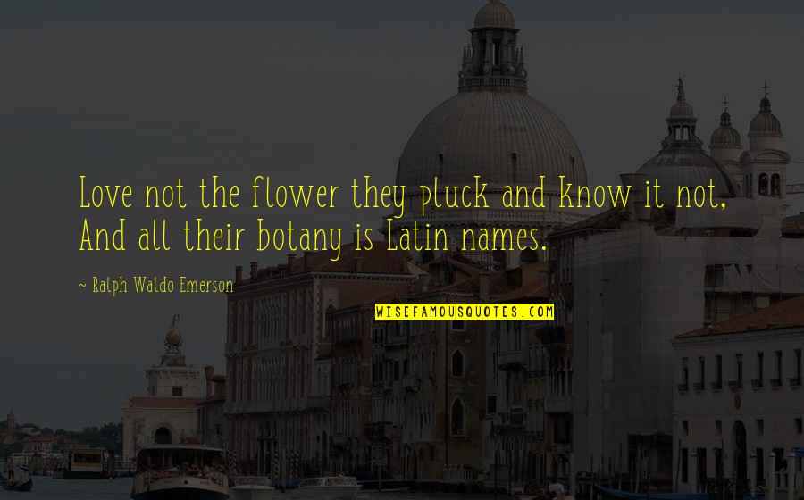 Love Latin Quotes By Ralph Waldo Emerson: Love not the flower they pluck and know