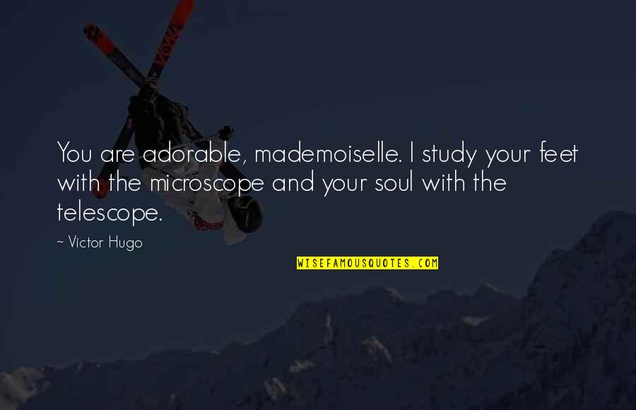 Love Line Quotes By Victor Hugo: You are adorable, mademoiselle. I study your feet