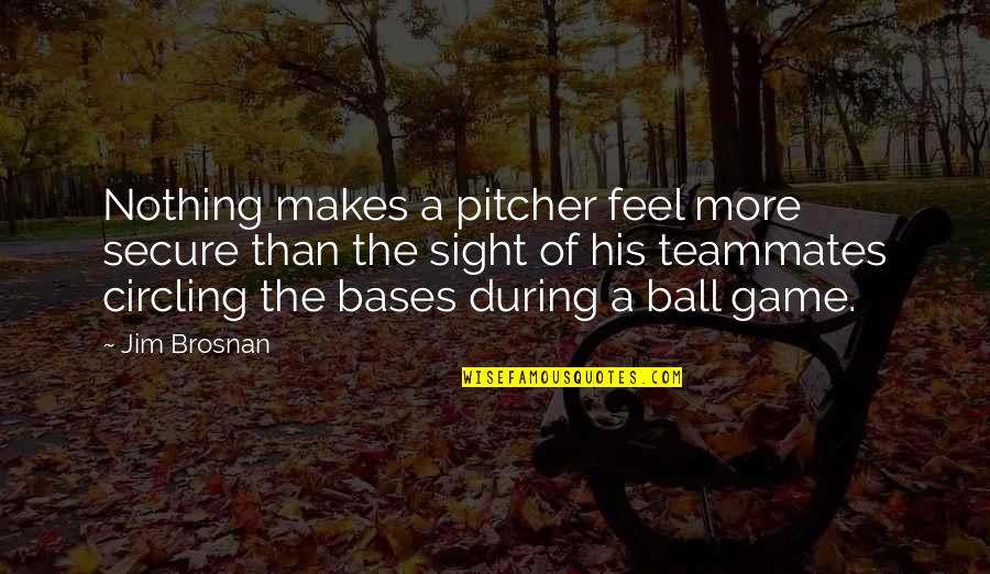 Love Lq Quotes By Jim Brosnan: Nothing makes a pitcher feel more secure than