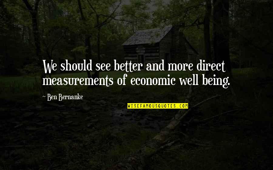 Love Making Sense Quotes By Ben Bernanke: We should see better and more direct measurements