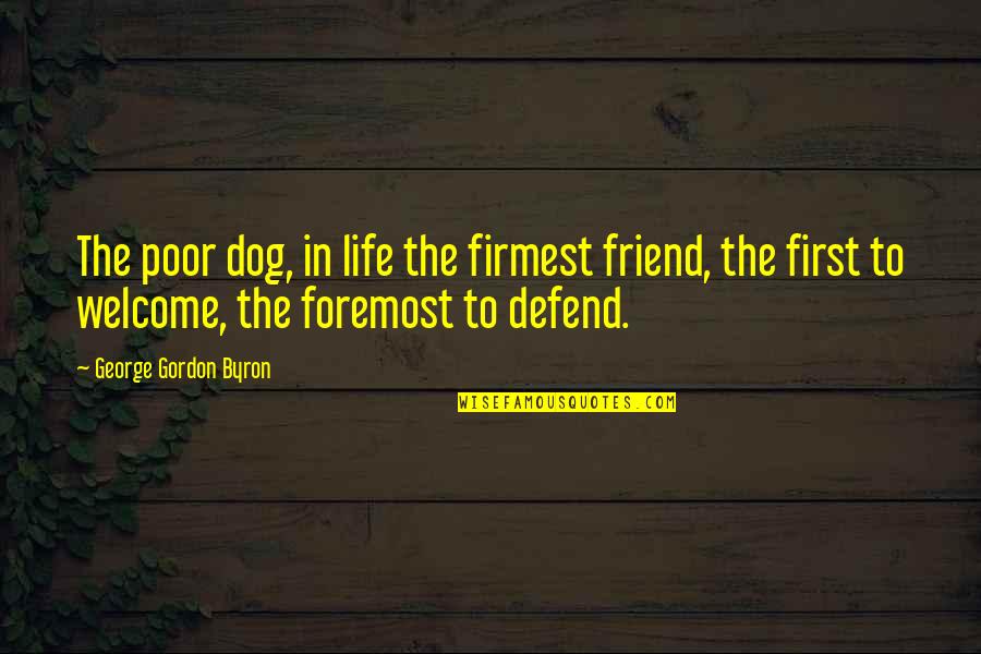 Love Making Sense Quotes By George Gordon Byron: The poor dog, in life the firmest friend,