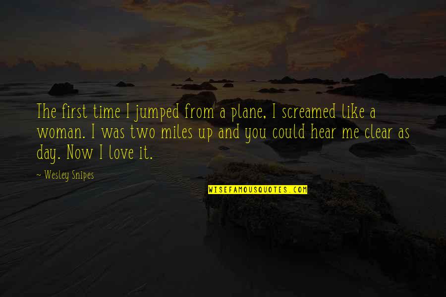 Love Me First Quotes By Wesley Snipes: The first time I jumped from a plane,