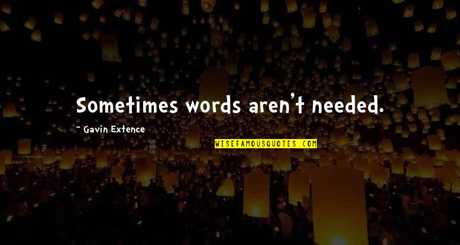 Love Me For My Faults Quotes By Gavin Extence: Sometimes words aren't needed.