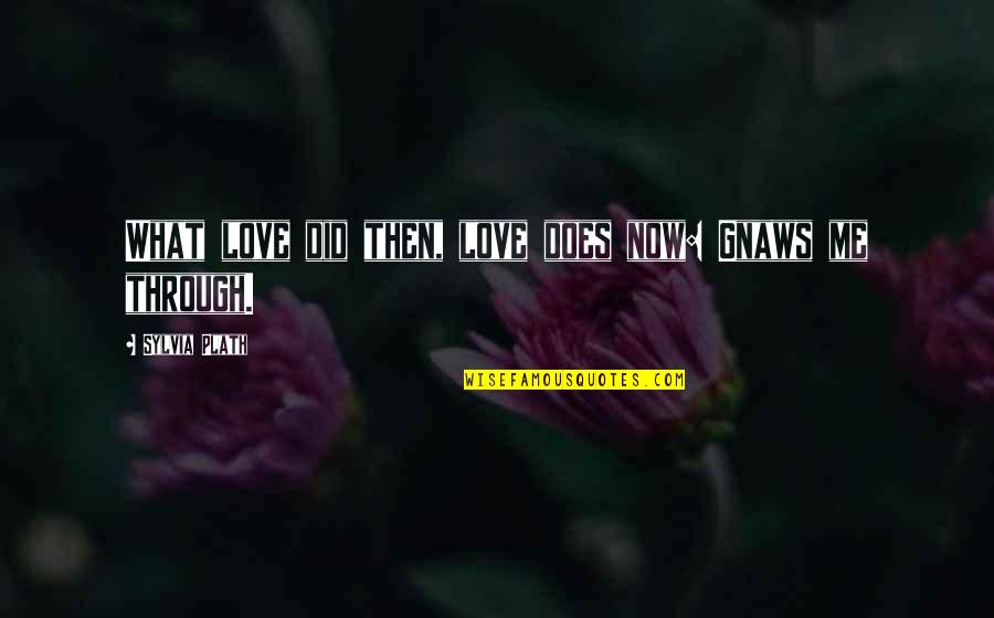 Love Me Through It All Quotes By Sylvia Plath: What love did then, love does now: Gnaws