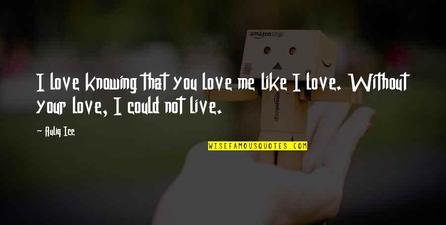 Love Me Without Quotes By Auliq Ice: I love knowing that you love me like