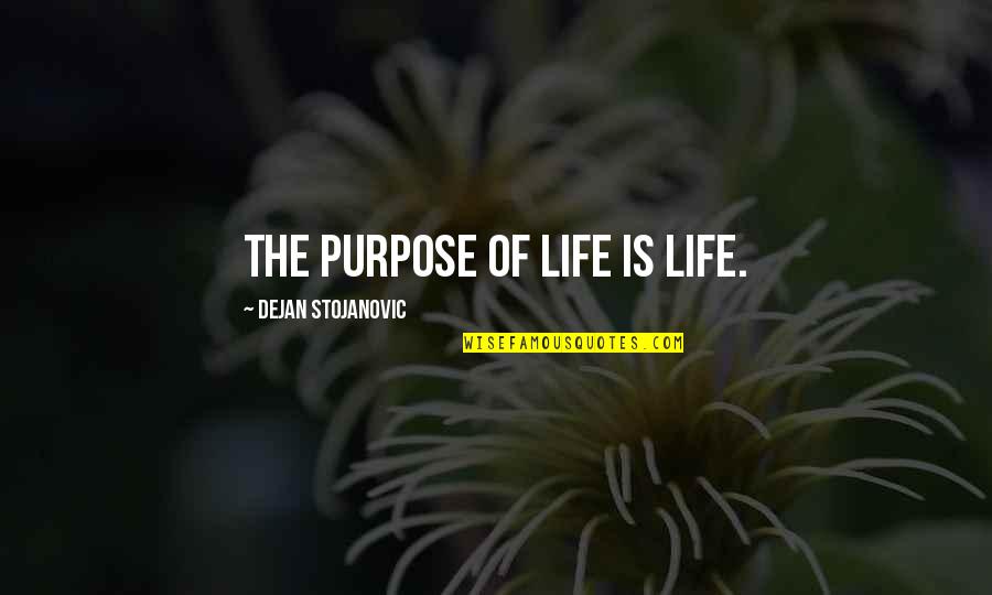 Love Meaning And Quotes By Dejan Stojanovic: The purpose of life is life.