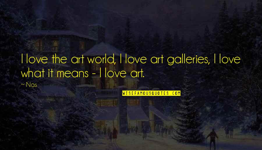 Love Means What Quotes By Nas: I love the art world, I love art