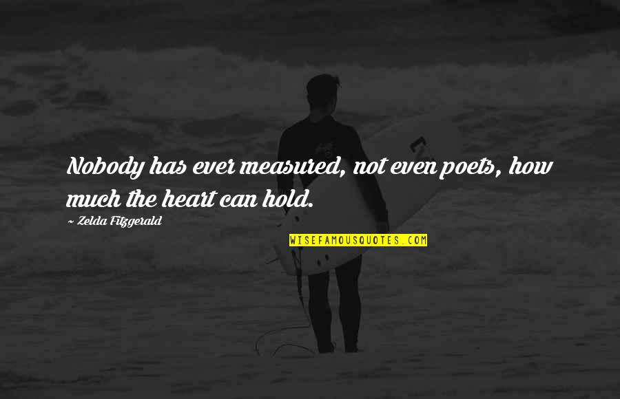 Love Measured Quotes By Zelda Fitzgerald: Nobody has ever measured, not even poets, how