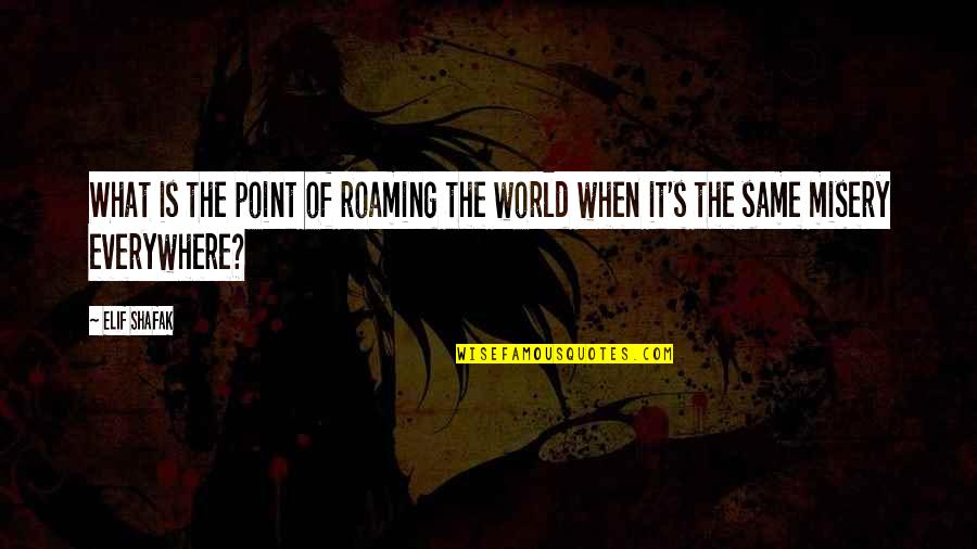 Love Misery Quotes By Elif Shafak: What is the point of roaming the world
