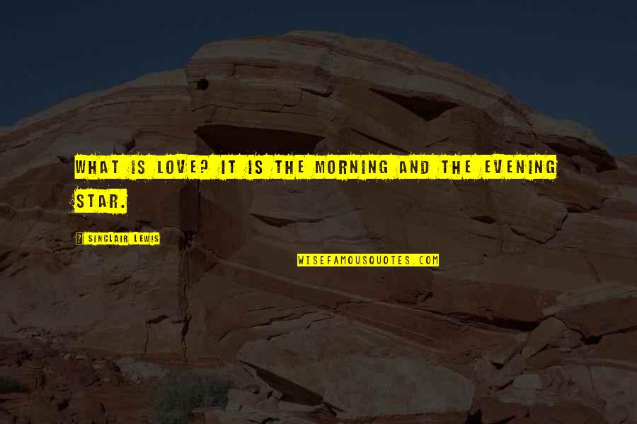 Love Morning Quotes By Sinclair Lewis: What is love? It is the morning and