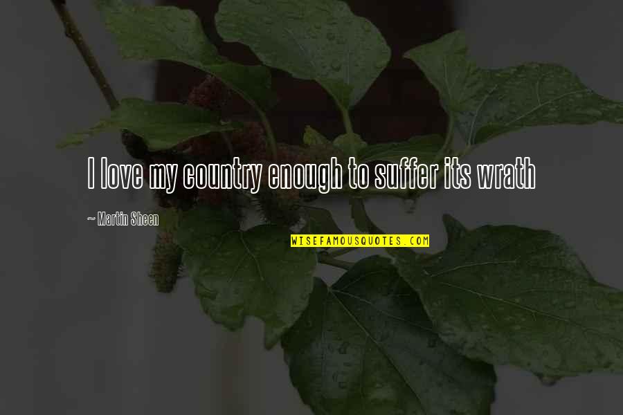 Love My Country Quotes By Martin Sheen: I love my country enough to suffer its