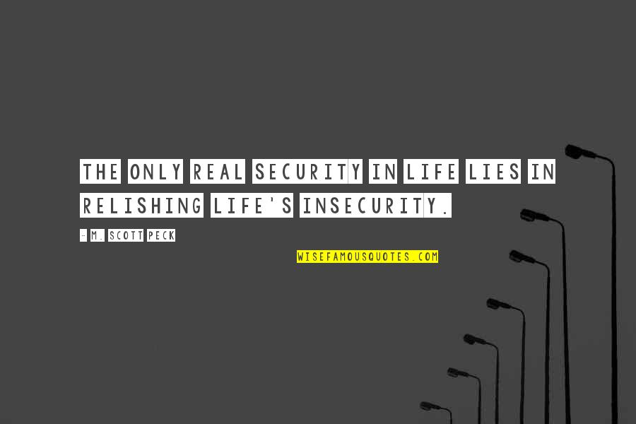 Love My Wifey Quotes By M. Scott Peck: The only real security in life lies in