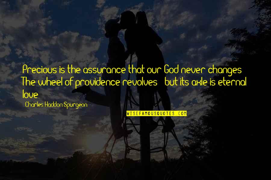 Love Never Changes Quotes By Charles Haddon Spurgeon: Precious is the assurance that our God never