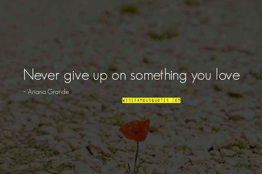 Love Never Give Up Quotes By Ariana Grande: Never give up on something you love