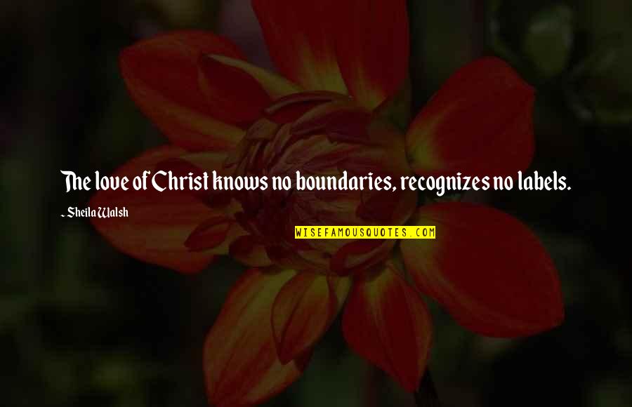 Love No Boundaries Quotes By Sheila Walsh: The love of Christ knows no boundaries, recognizes