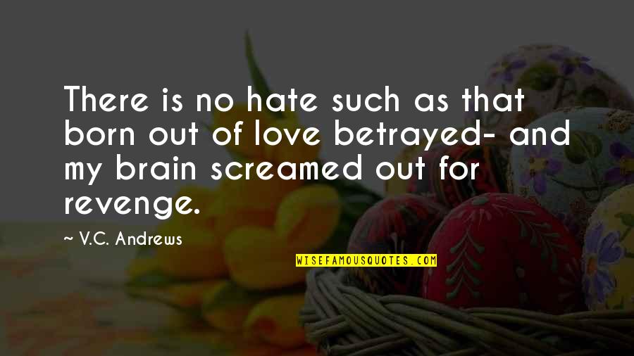 Love No Hate Quotes By V.C. Andrews: There is no hate such as that born Love No Hate Quotes By V.C. Andrews: There is no hate such as that born