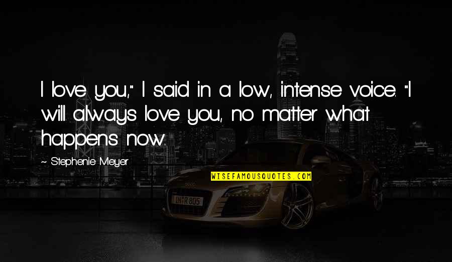 Love No Matter What Quotes By Stephenie Meyer: I love you," I said in a low,
