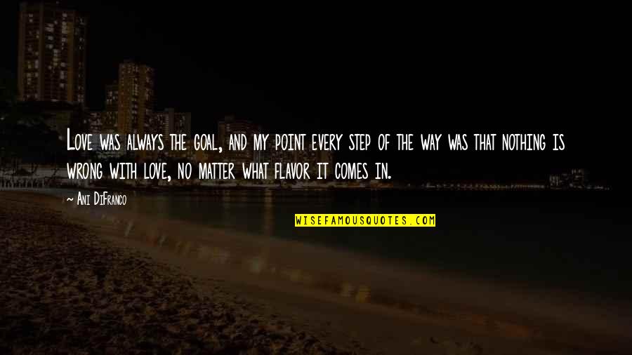 Love No Point Quotes By Ani DiFranco: Love was always the goal, and my point Love No Point Quotes By Ani DiFranco: Love was always the goal, and my point