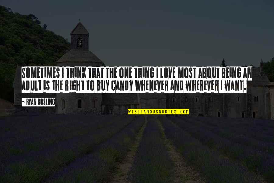 Love Not Being Right Quotes By Ryan Gosling: Sometimes I think that the one thing I