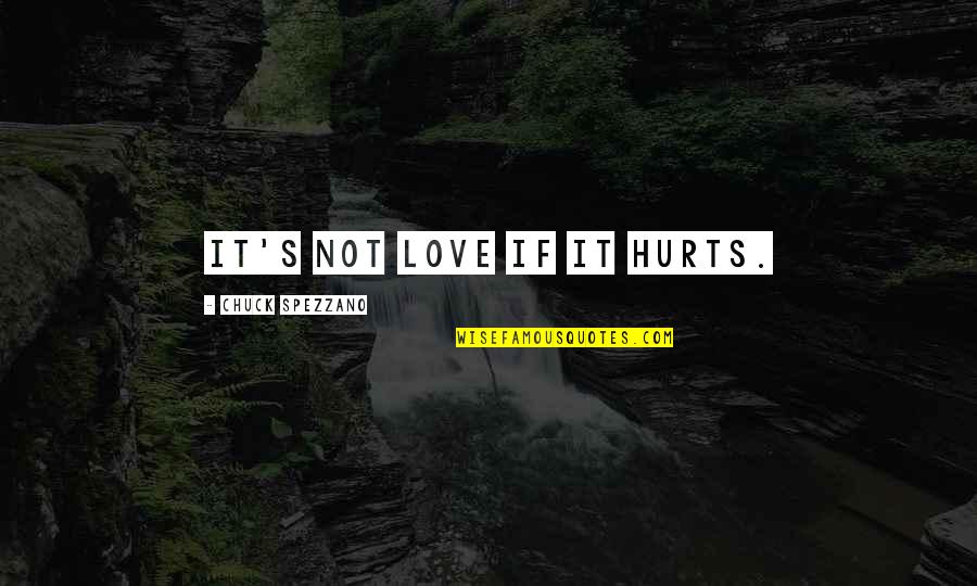 Love Not Real Quotes By Chuck Spezzano: It's not love if it hurts.