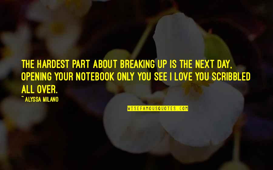 Love Notebook Quotes By Alyssa Milano: The HARDEST PART about BREAKING UP is the