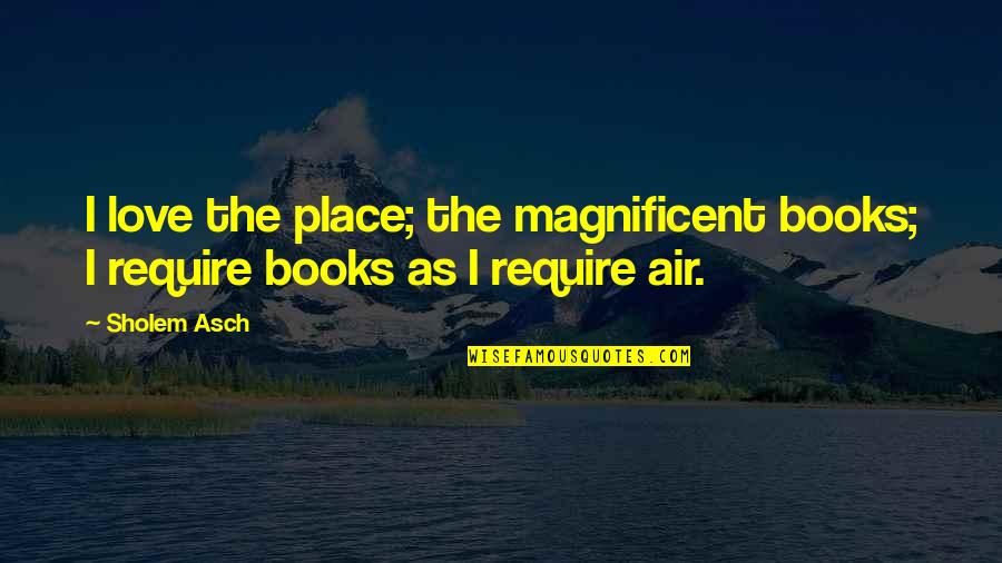 Love Of Books And Reading Quotes By Sholem Asch: I love the place; the magnificent books; I