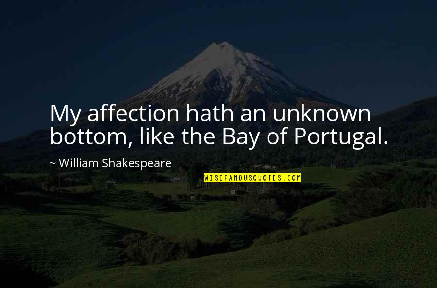 Love Of The Unknown Quotes By William Shakespeare: My affection hath an unknown bottom, like the