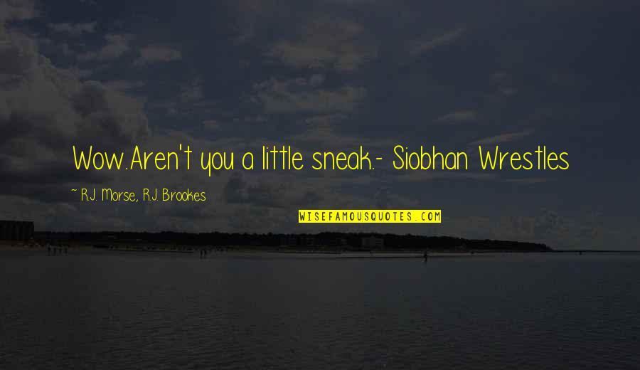 Love One Sided Quotes By R.J. Morse, R.J. Brookes: Wow.Aren't you a little sneak.- Siobhan Wrestles