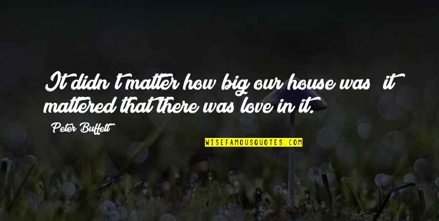 Love Our Family Quotes By Peter Buffett: It didn't matter how big our house was;