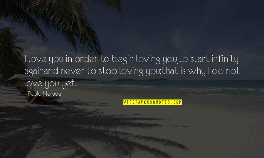 Love Pablo Neruda Quotes By Pablo Neruda: I love you in order to begin loving