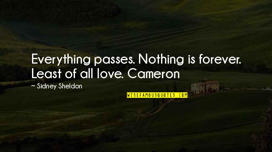 Love Passes Quotes By Sidney Sheldon: Everything passes. Nothing is forever. Least of all