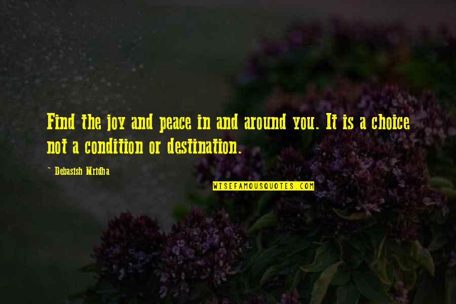 Love Peace And Joy Quotes By Debasish Mridha: Find the joy and peace in and around