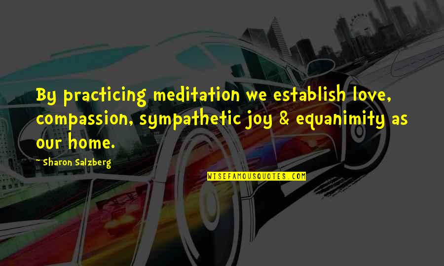 Love Peace Joy Quotes By Sharon Salzberg: By practicing meditation we establish love, compassion, sympathetic