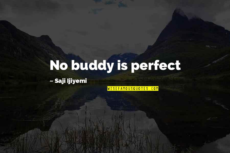 Love Perfect Quotes By Saji Ijiyemi: No buddy is perfect Love Perfect Quotes By Saji Ijiyemi: No buddy is perfect