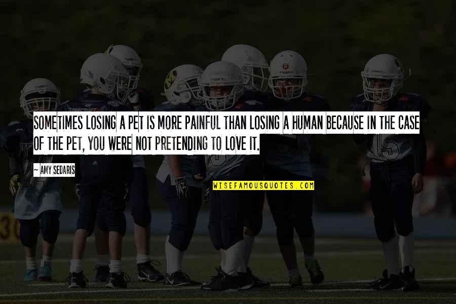 Love Pretending Quotes By Amy Sedaris: Sometimes losing a pet is more painful than Love Pretending Quotes By Amy Sedaris: Sometimes losing a pet is more painful than