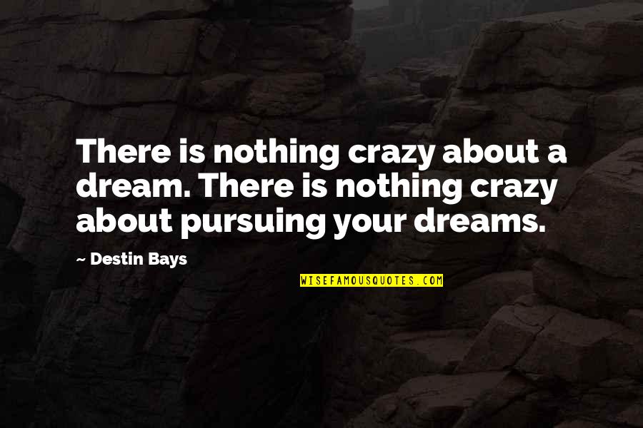 Love Pursuing Quotes By Destin Bays: There is nothing crazy about a dream. There