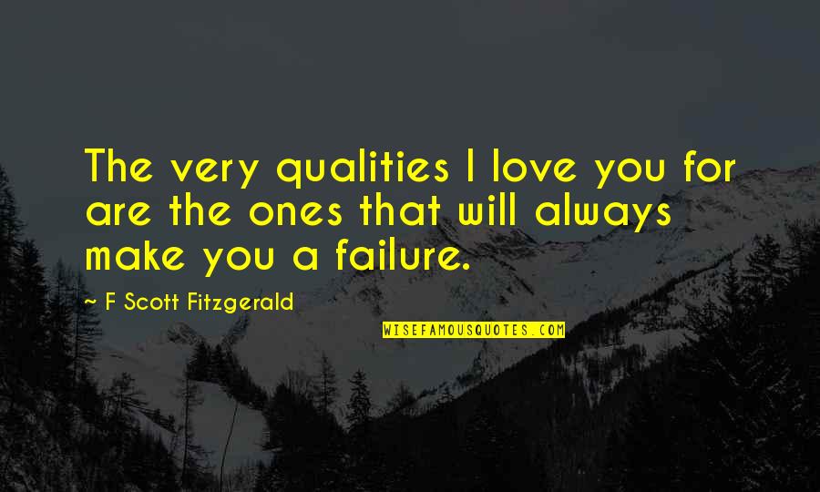 Love Qualities Quotes By F Scott Fitzgerald: The very qualities I love you for are