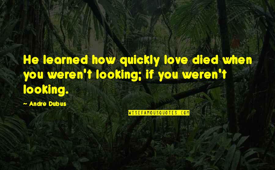 Love Quickly Quotes By Andre Dubus: He learned how quickly love died when you