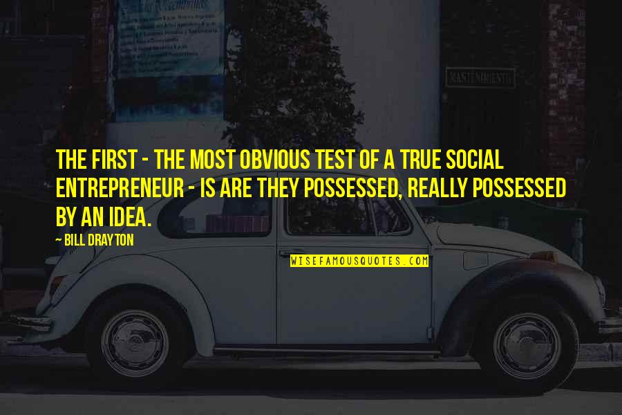 Love Quirky Quotes By Bill Drayton: The first - the most obvious test of
