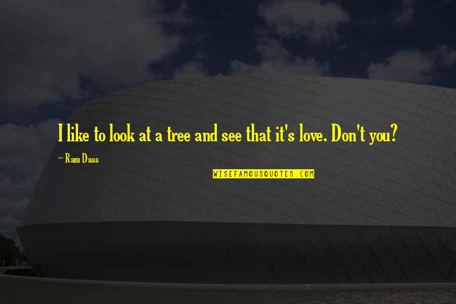 Love Ram Dass Quotes By Ram Dass: I like to look at a tree and
