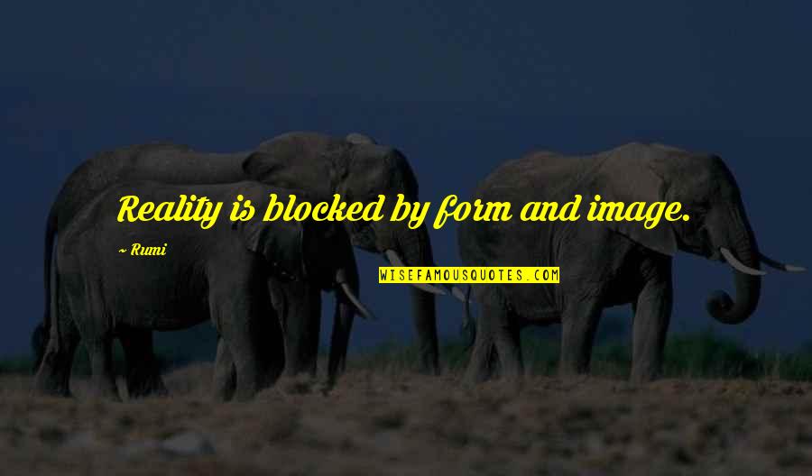 Love Reality Quotes By Rumi: Reality is blocked by form and image.