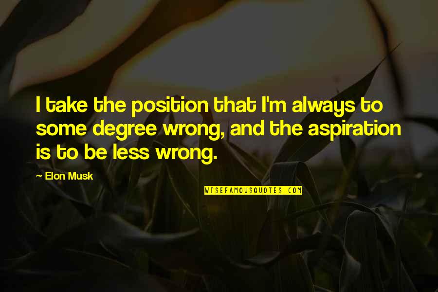 Love Reunited Quotes By Elon Musk: I take the position that I'm always to