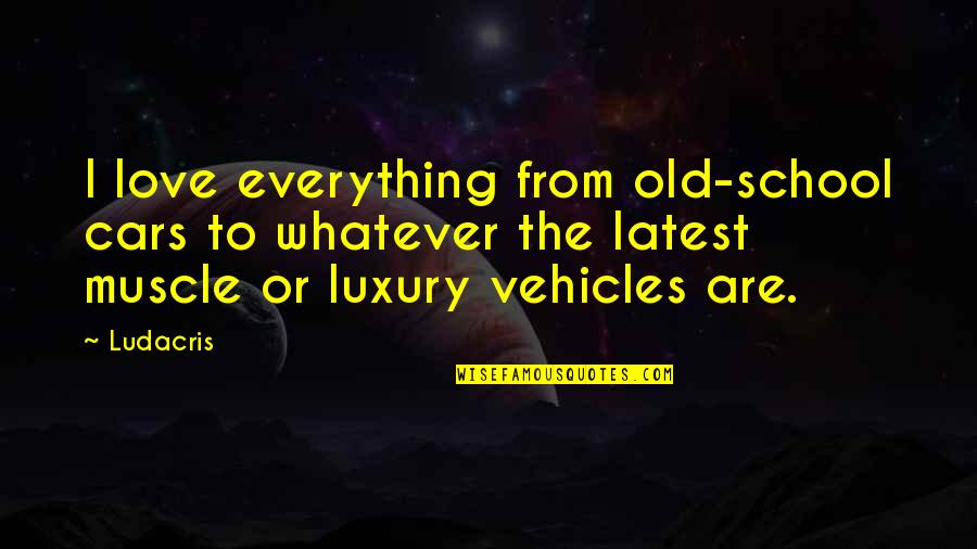 Love School Quotes By Ludacris: I love everything from old-school cars to whatever